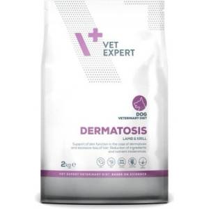 VetExpert Veterinary Diet Dermatosis dog lamb krill - суха храна за кучета, намалява непоносимостта към съставки и хранителни вещества и подпомага функциите на кожата при дерматози и прекомерен косопад, 12 кг, 
