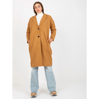 Volný jednoradový kabát hnedý TW-PL-BI-7298-1.15