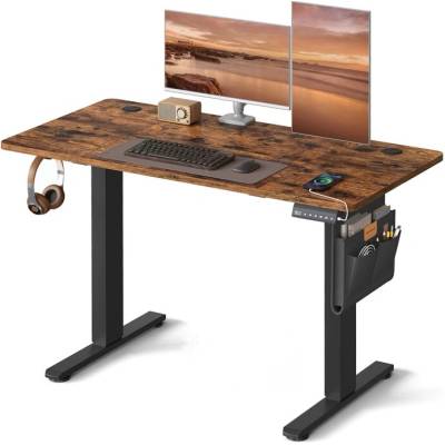 Sconto Písací stôl DESK 5 hnedá/čierná 120 x 160 x 72