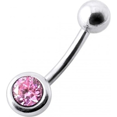 Šperky4U stříbrný piercing do pupíku se zirkonem BP01024-P