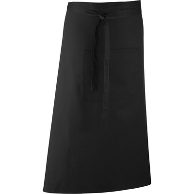 Premier Workwear Dlhá zástera do pása s vreckom Čierna
