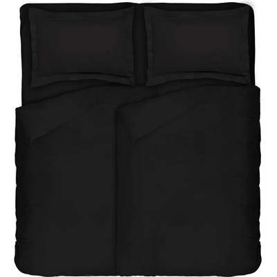 Dilios Двоен спален комплект черно с два плика 100% памучен сатен