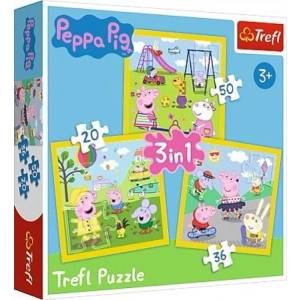 Trefl Пъзел Trefl 3 в 1 - Прасенцето Пепа (34849) - ozone