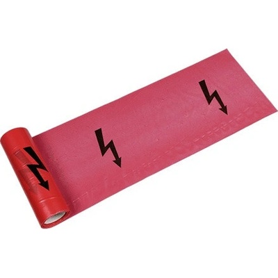 Den Braven Výstražná fólie - 0,08 mm červená / elektřina, 33 cm x 250 m