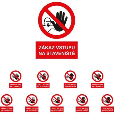 Walteco Zákaz vstupu na stavenisko 210x297mm, formát A4, samolepka Množstvo: 10 ks , 20021BP2