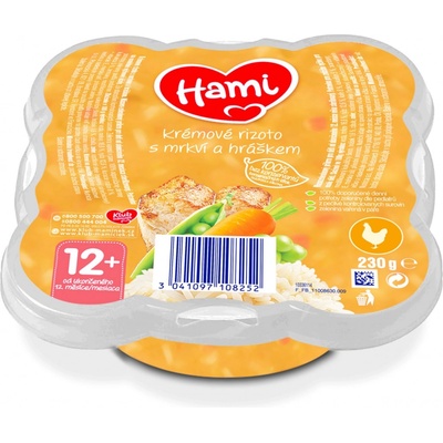 Hami Krémové rizoto s mrkví a hráškem 230 g – Zboží Mobilmania