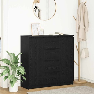 vidaXL Бюфет с чекмеджета, черен дъб, 100, 5x35x98, 5см, инженерно дърво (3328454)
