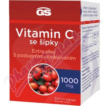 GS Vitamín C 1000mg so šípkami 50+10 tabliet