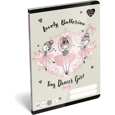 LIZZY Тетрадка с линийка LIZZYSULI A/5 32 страници 14-32 1. клас Tiny Dancer Lovely Ballerina (7500167003)