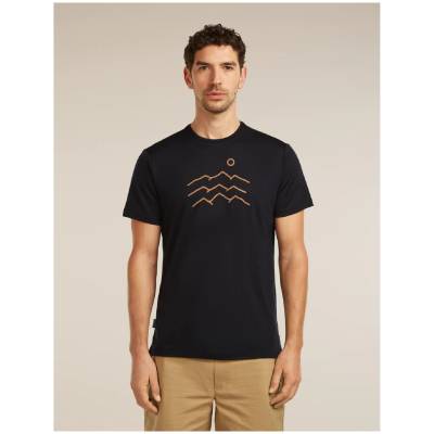 Icebreaker Merino Blend 125 Cool-Lite Sphere SS Tee Across the Peaks Размер: L / Цвят: черен