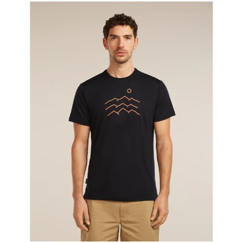 Icebreaker Merino Blend 125 Cool-Lite Sphere SS Tee Across the Peaks Размер: L / Цвят: черен
