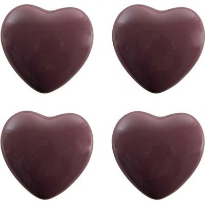 Set 4ks fialová úchytka srdce - Ø 4* 3/6 cm - Clayre & Eef
