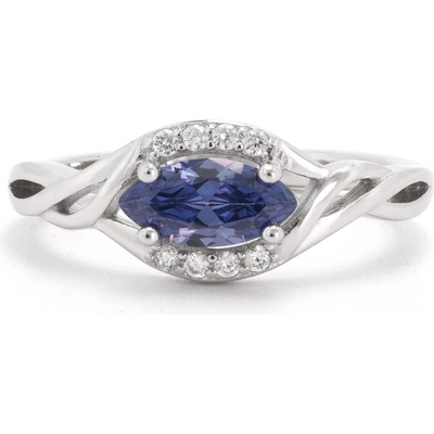 Rafity Stříbrný prsten Blue Serenity s tanzanitem a zirkony R0091-28