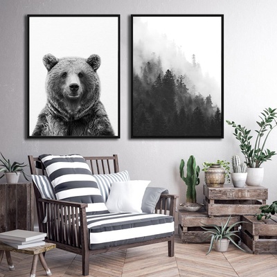 Decono Картини Мечка в Черно и Бяло