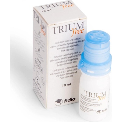 Trium Free očné kvapky s obsahom kyseliny hyaluronóvej a extraktu z Ginko biloby 10 ml