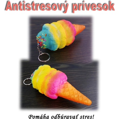 Prívesok na kľúče Antistresový kornútok so zmrzlinou