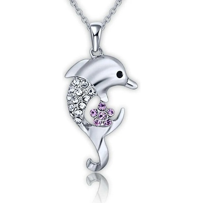 Elanis Jewel Dámský náhrdelník veselý delfín s krystaly Swarovski® EJ00037