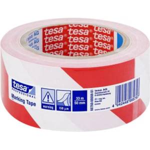 tesa 60760 Floor Marking Tape Red/White Лепяща лента (<![CDATA[60760-00092-15]]>)