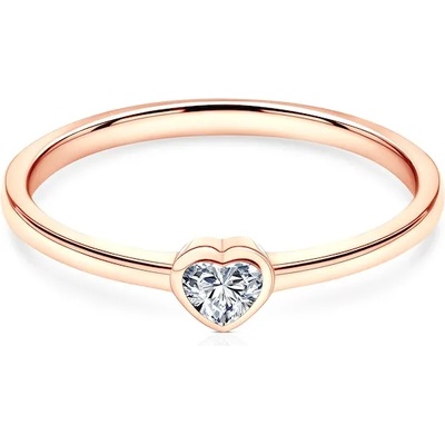 SAVICKI Годежен пръстен Pure: розово злато, диамант с шлифовка