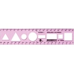 Optima Шаблонна линийка OPTIMA розова 20cm 53051 (53051)
