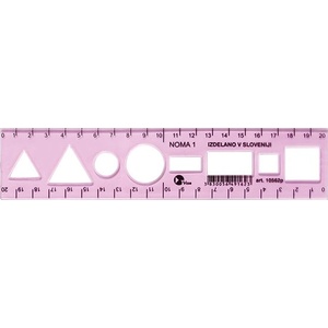 Optima Шаблонна линийка OPTIMA розова 20cm 53051 (53051)
