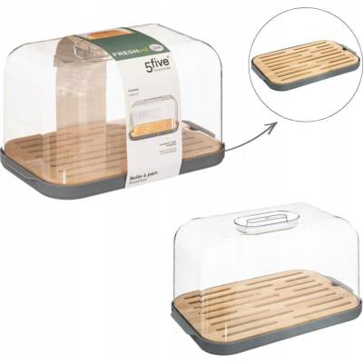 Chlebník sada 5five Simply Smart průhledný plast