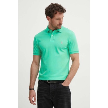 Ralph Lauren Памучна тениска с яка Polo Ralph Lauren в зелено с изчистен дизайн 710795080 (710795080)