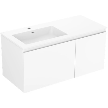 Mexen Orio шкаф за баня 100 см с мивка Otis лява, 1S, 1D, бяло мат - 91A13-10047-3-BBFF01-W18L01 (91A13-10047-3-BBFF01-W18L01)