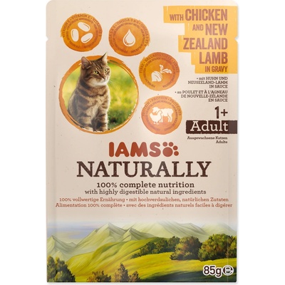 Iams Cat kuracie a jahňacie mäso v omáčke 85 g