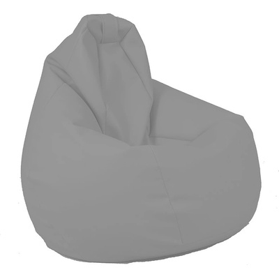 PUFRELAX Пуф, круша, 220л. , Nirvana Hobbit - Teteron Grey, За открито, Перящ се калъф, Пълнеж от Полистиролни перли, 8339 (PUF-G-NH-TEX-GRE)