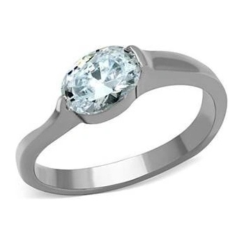 Šperky4U ocelový prsten s oválným zirkonem AL 0016