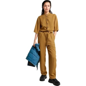 G-STAR Гащеризон G-Star Fluid short sleeve jumpsuit - Brown (Dark Fall)