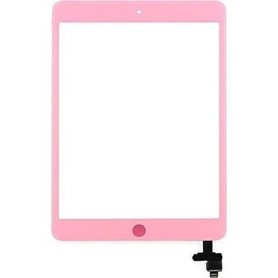 AppleMix Dotykové sklo (digi displej) + konektor IC a flex s tlačidlom Home Button pre Apple iPad mini / mini 2 (Retina) - ružové