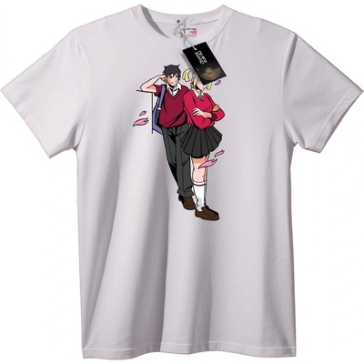 NOONEBRAND Тениска Аниме Ученическа Двойка - 7XL, White