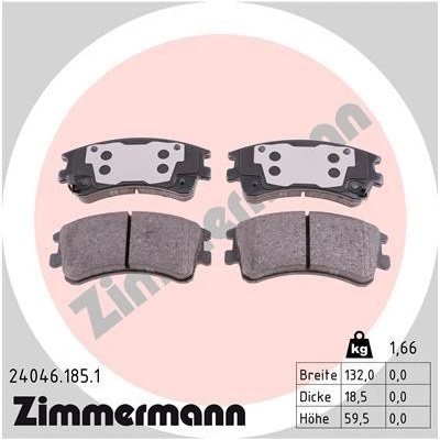 Sada brzdových platničiek kotúčovej brzdy ZIMMERMANN 24046.185.1
