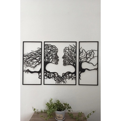 MAJADESIGN Dřevěný obraz - stromový MUŽ a ŽENA - BAREVNĚ LAKOVANÝ Rozměr obrazu: 123 x 73 cm