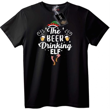 NOONEBRAND Тениска Пиещият Елф - 2XL, White