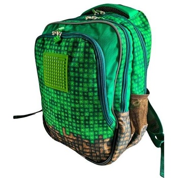 PIXIE CREW Junior раница, зелена, Mine&Craft 100 пиксела