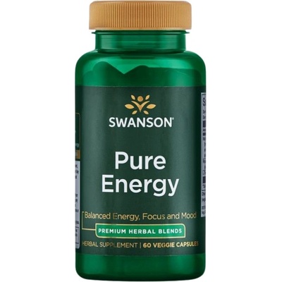 Swanson Pure Energy | Natural Caffeine, Rhodiola and L-Theanine [60 капсули]