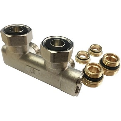 FORNARA FORNARA křížení rohové pro radiátory VK, uzavíratelné, s redukcemi 3/4" x 1/2" a adaptéry na plocho FO.409E