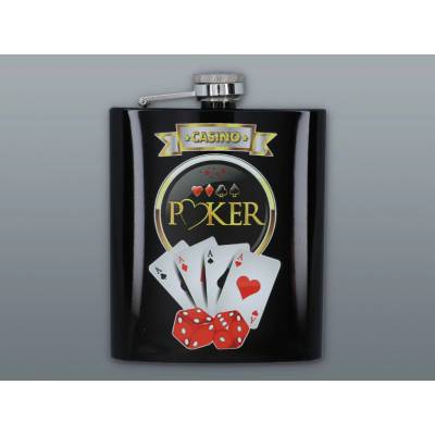 Ploskačka nerezová POKER 210 ml