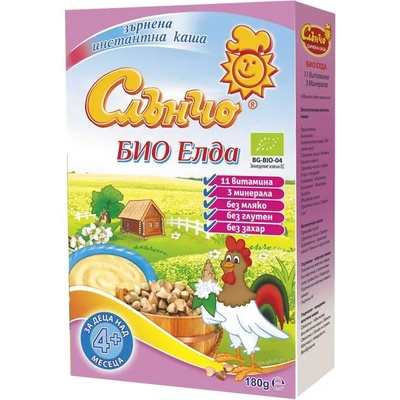 Слънчо Безмлечна био каша Слънчо - Елда, 180 g (3800005011417)