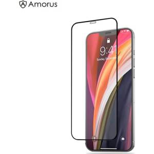  Извит 3D удароустойчив стъклен протектор за екран марка AMORUS за iPhone 12 mini - с черна рамка