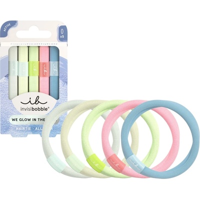 Gumičky do vlasov svietiace v tme Invisibobble Hair Tie Glow in the Dark - 5 ks