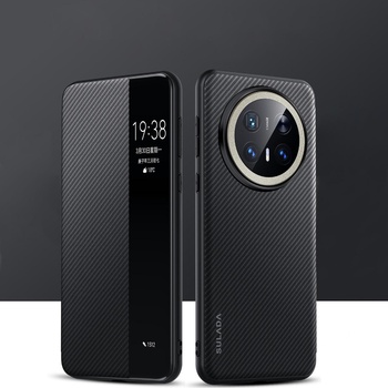 Huawei Калъф SULADA Kevlar за Huawei Mate 70 Pro / Mate 70 Pro+ - смарт капак с прозорец, кожена текстура и магнитна функция, различни цветове