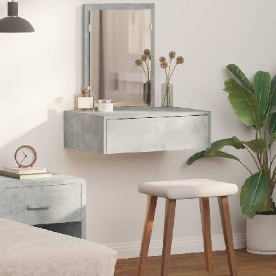 vidaXL Тоалетка с чекмедже Сив 60 x 40 x 70 см Инженерно дърво (865193)