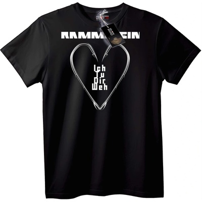 NOONEBRAND Тениска Rammstein Сърце с кука - S, White