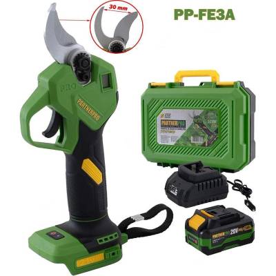 PartnerPro Ножица лозарска, акумулаторна, PARTNERPro PP-FE3A, 20V, 3Ah, 30 мм, безчетков мотор (ET17025)