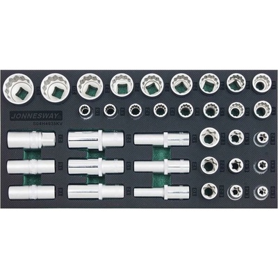 Jonnesway Modul EVA - 35 dielna sada 1/2" hlavic 12-hran a predĺžené 11