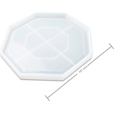 Manumi Silikonová forma na odlévání křišťálové pryskyřice podtácek oktagon 197x197x15mm 3 ks